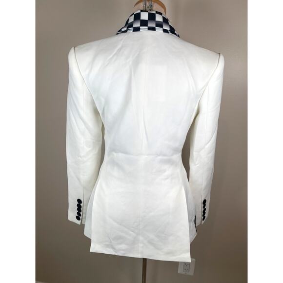 Love McNicoll Celine Chess Black and White Checkered Blazer Size Medium - Picture 10 of 12